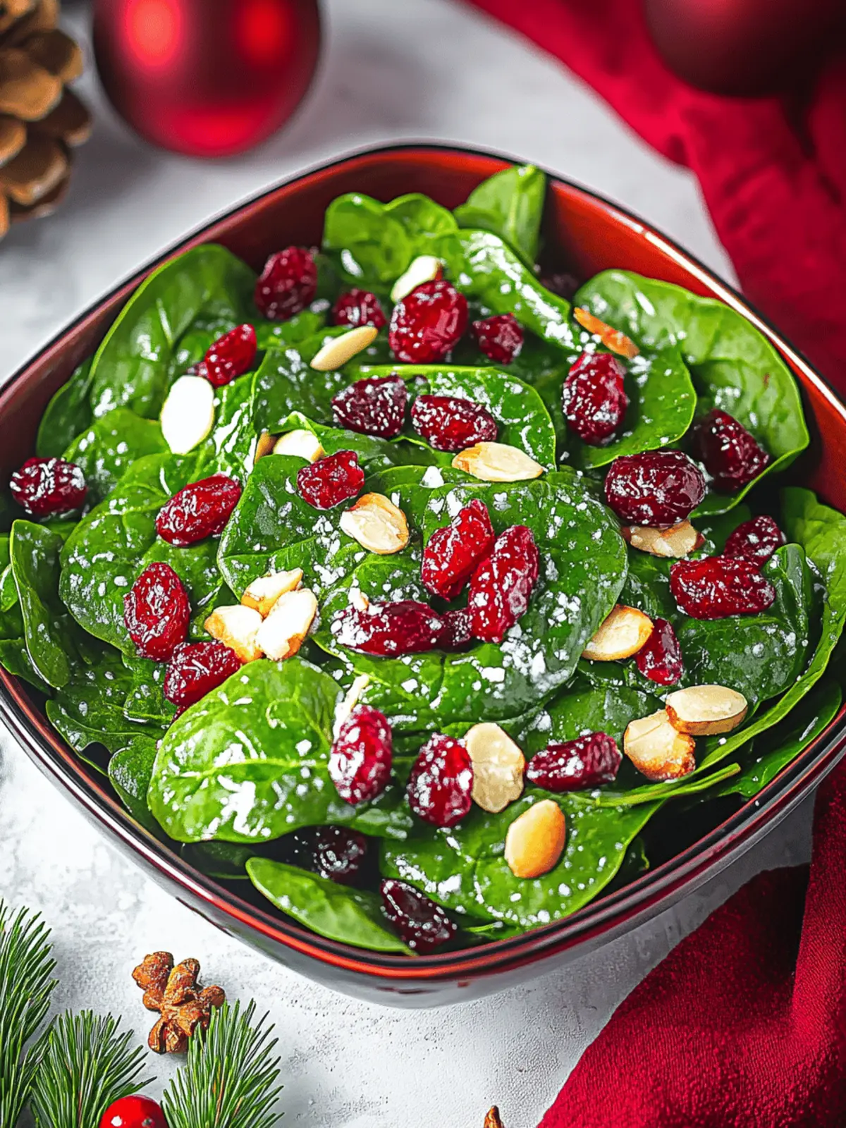 Christmas Cranberry Spinach Salad