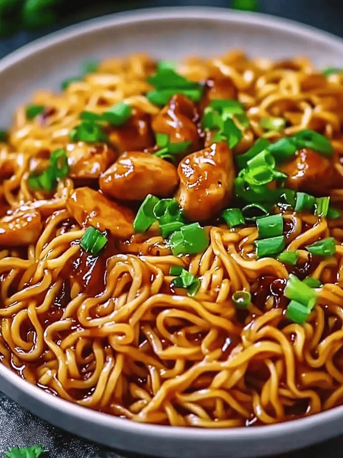 Sticky Garlic Chicken Noodles