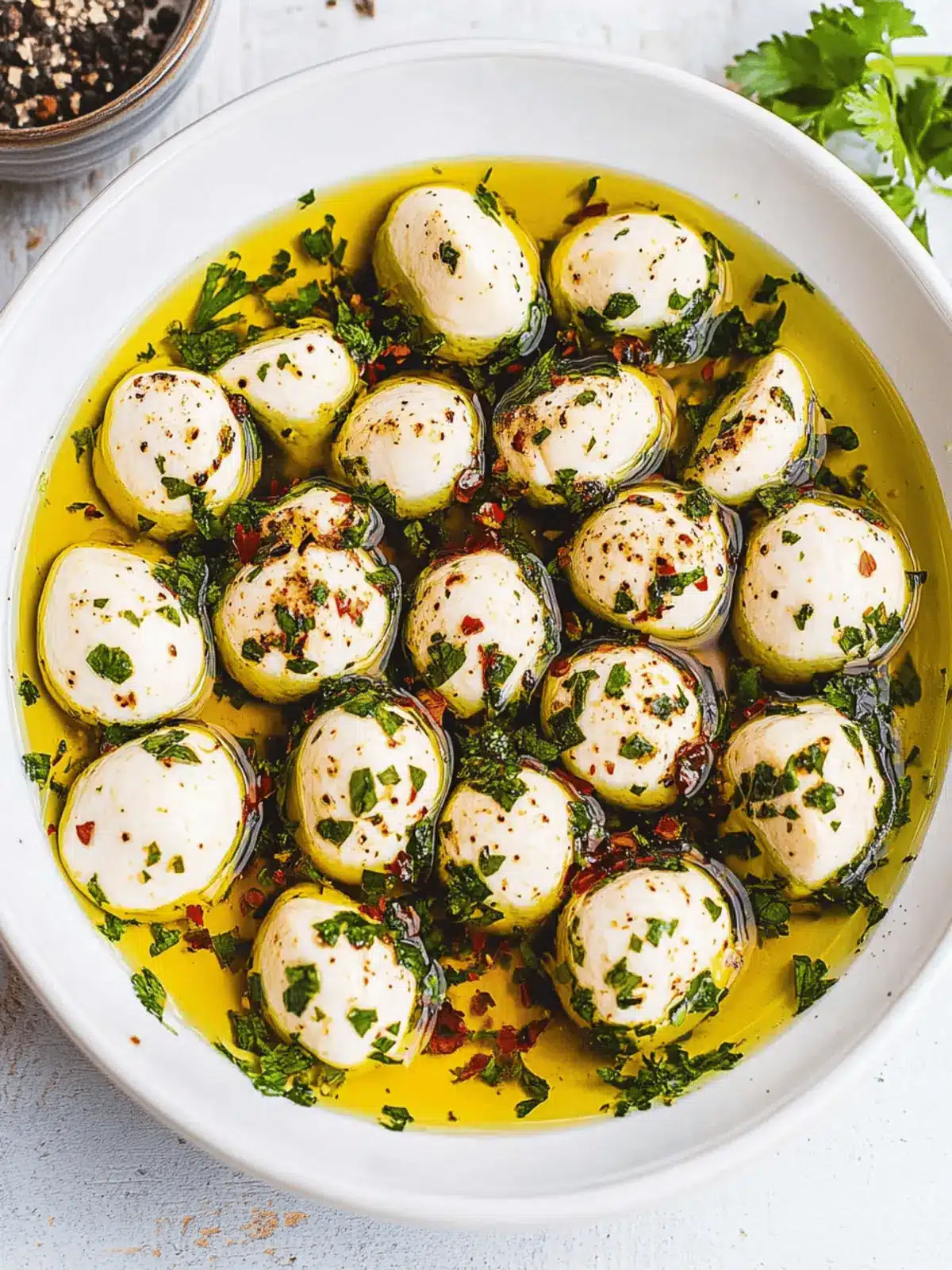Olive Oil Marinated Mozzarella Balls