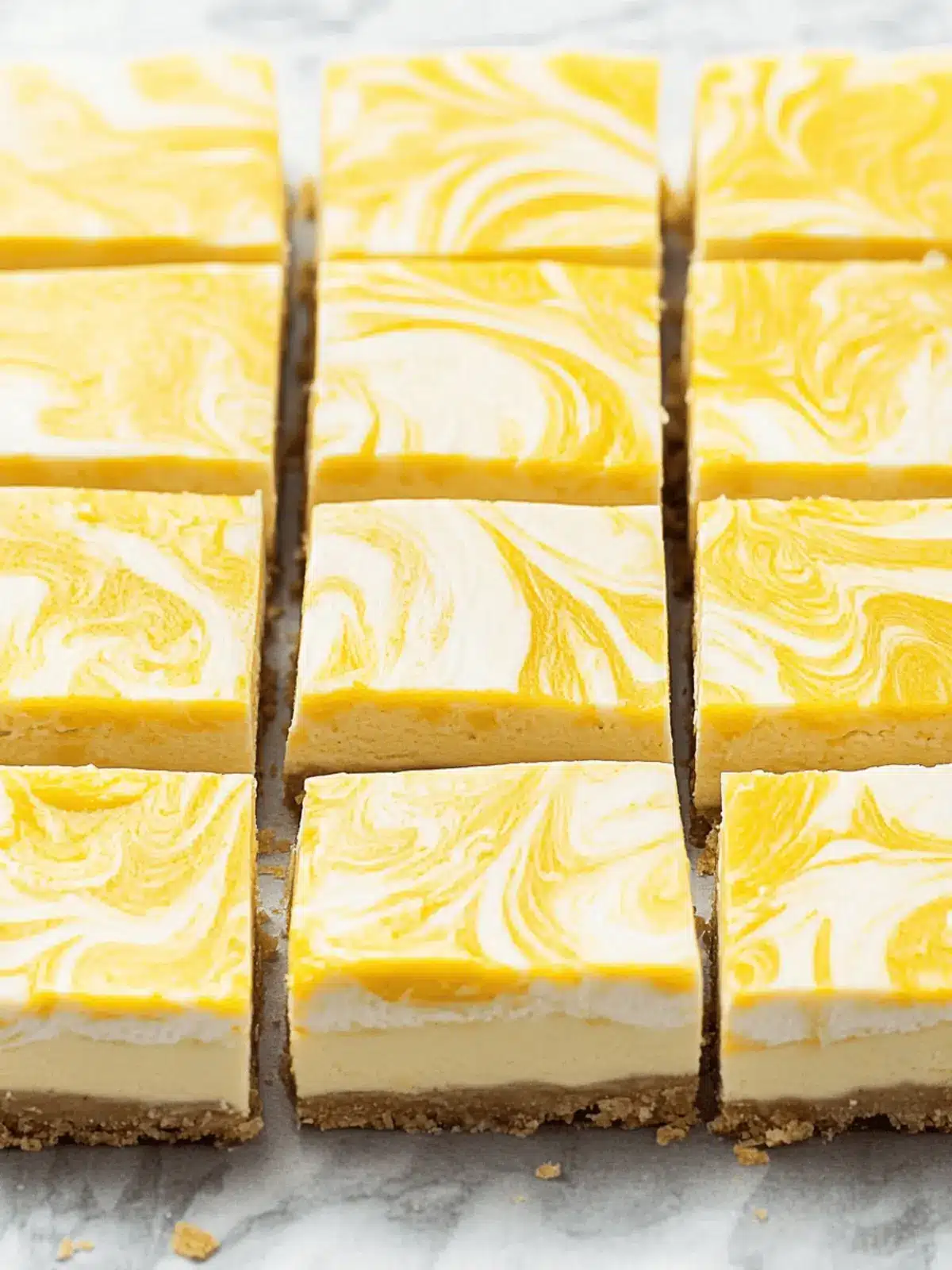 Lemon Marbled Cheesecake Bars