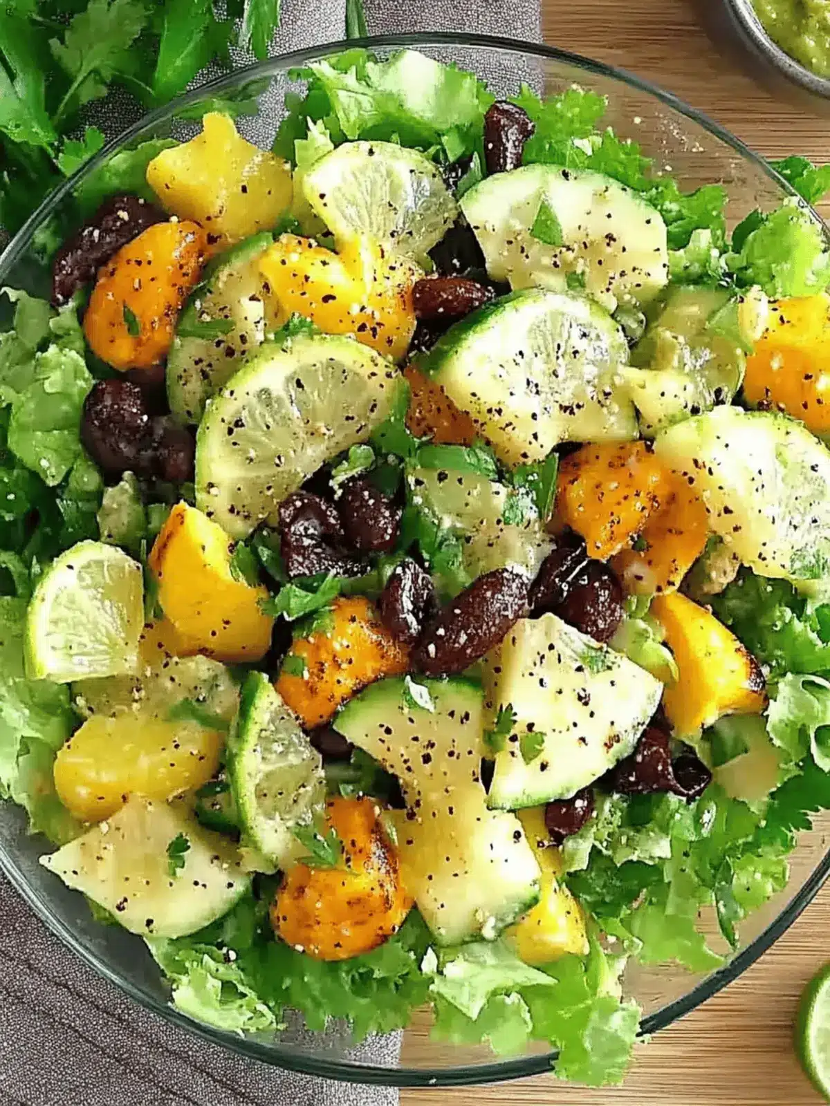 Caribbean Salad with Honey Lime Dressing