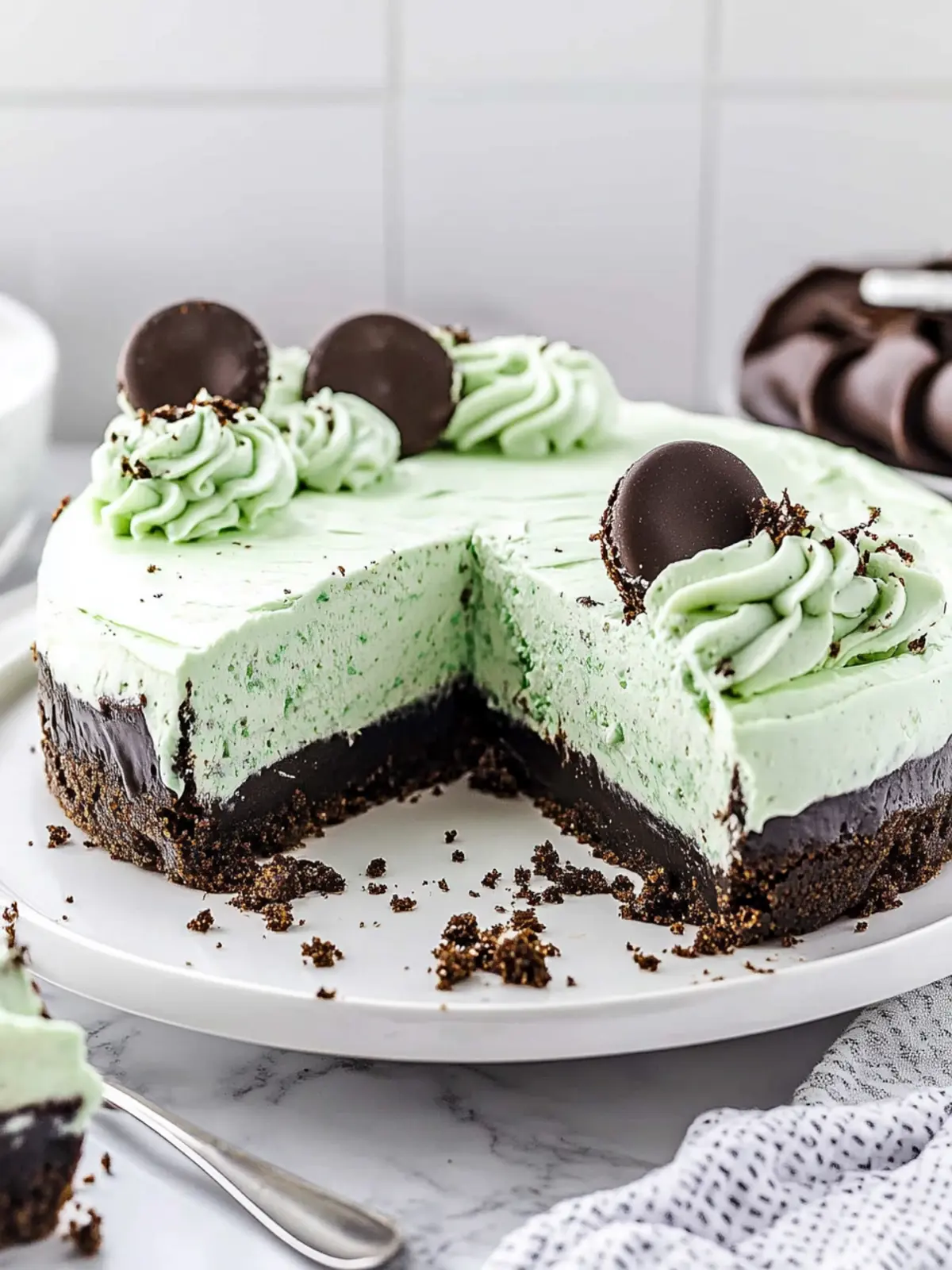 No Bake Mint Cheesecake