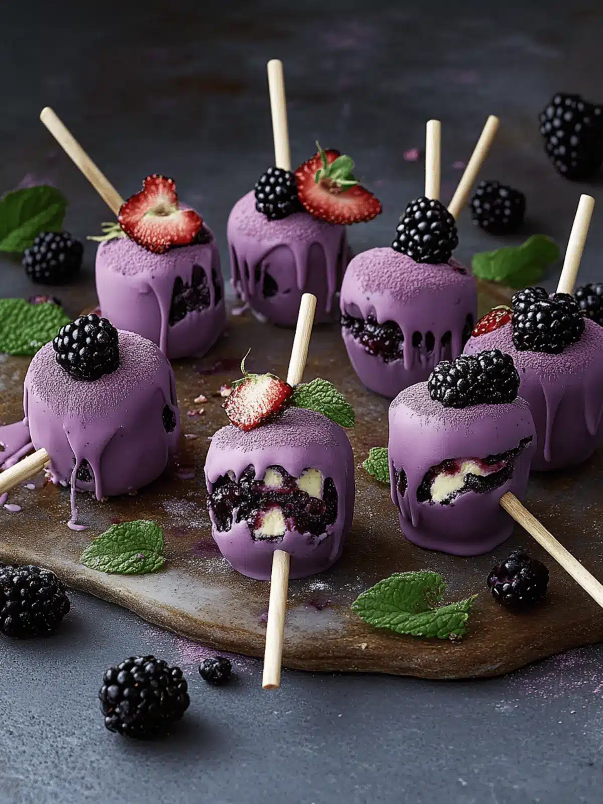 Indulge in Forest Blackberry Cheesecake Pops You'll Love Forest Blackberry Cheesecake Pops