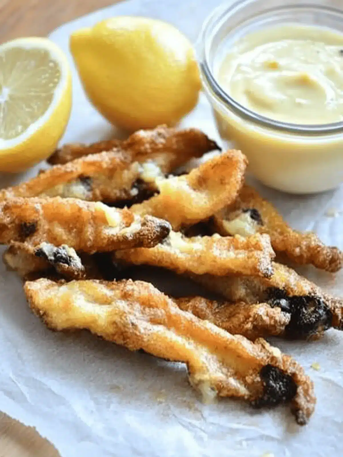 Portobello Fries with Meyer Lemonnaise