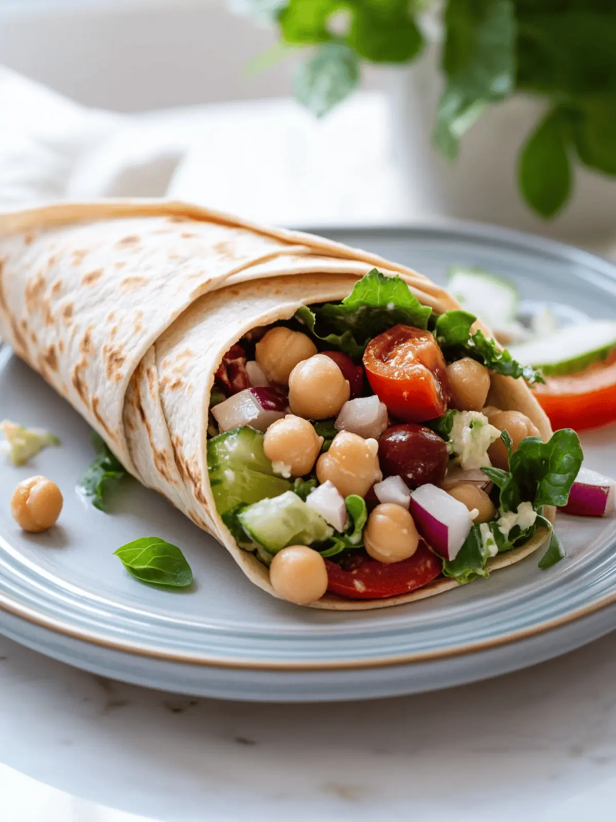 Mediterranean Chickpea Salad Wraps