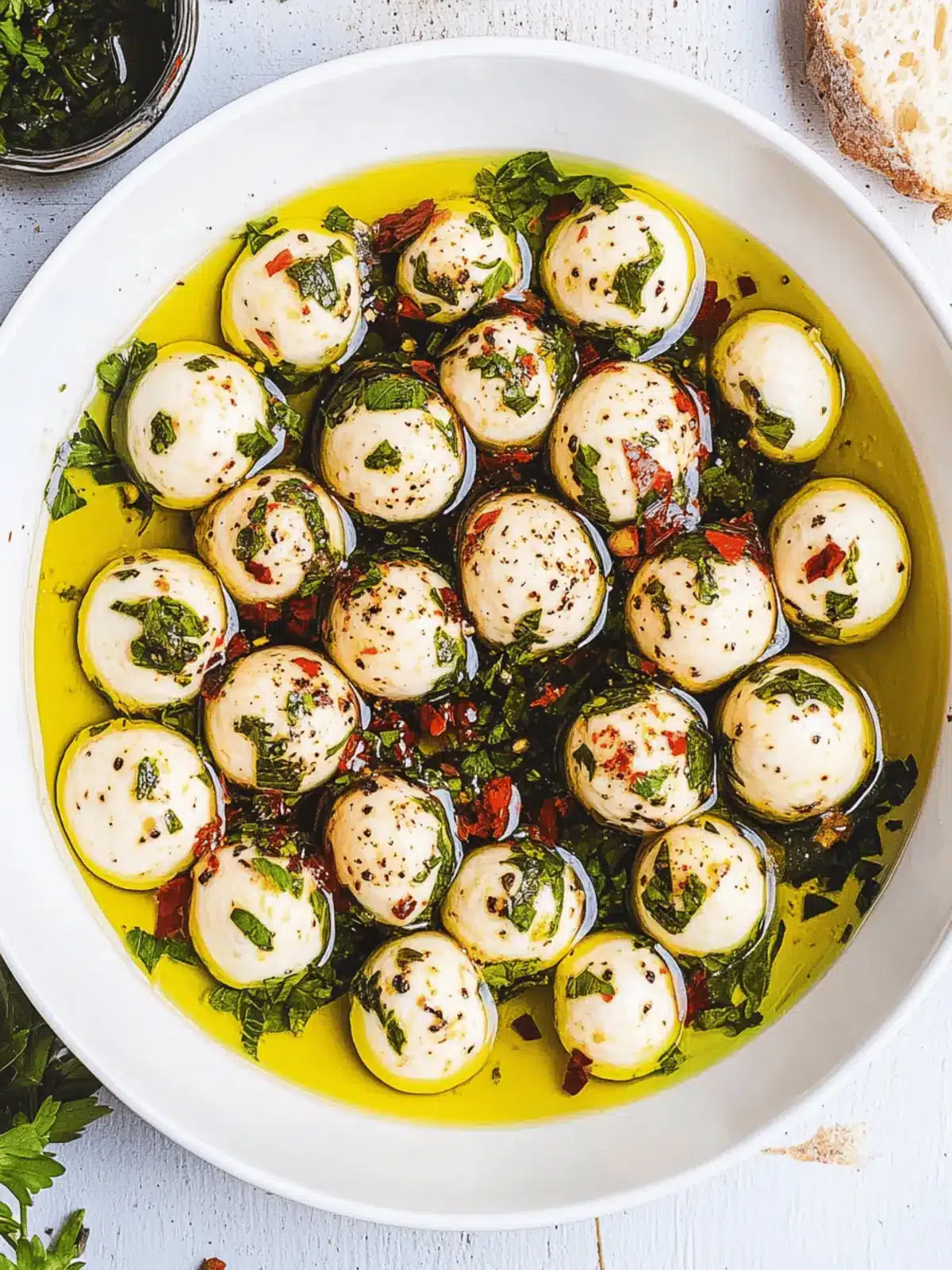 Olive Oil Marinated Mozzarella Balls