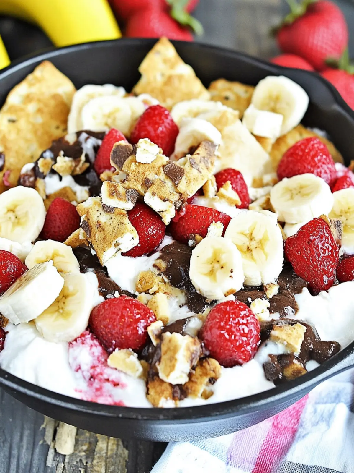 Savor the Sweetness: Banana Split Smores Dip Delight Banana Split Smores Dip