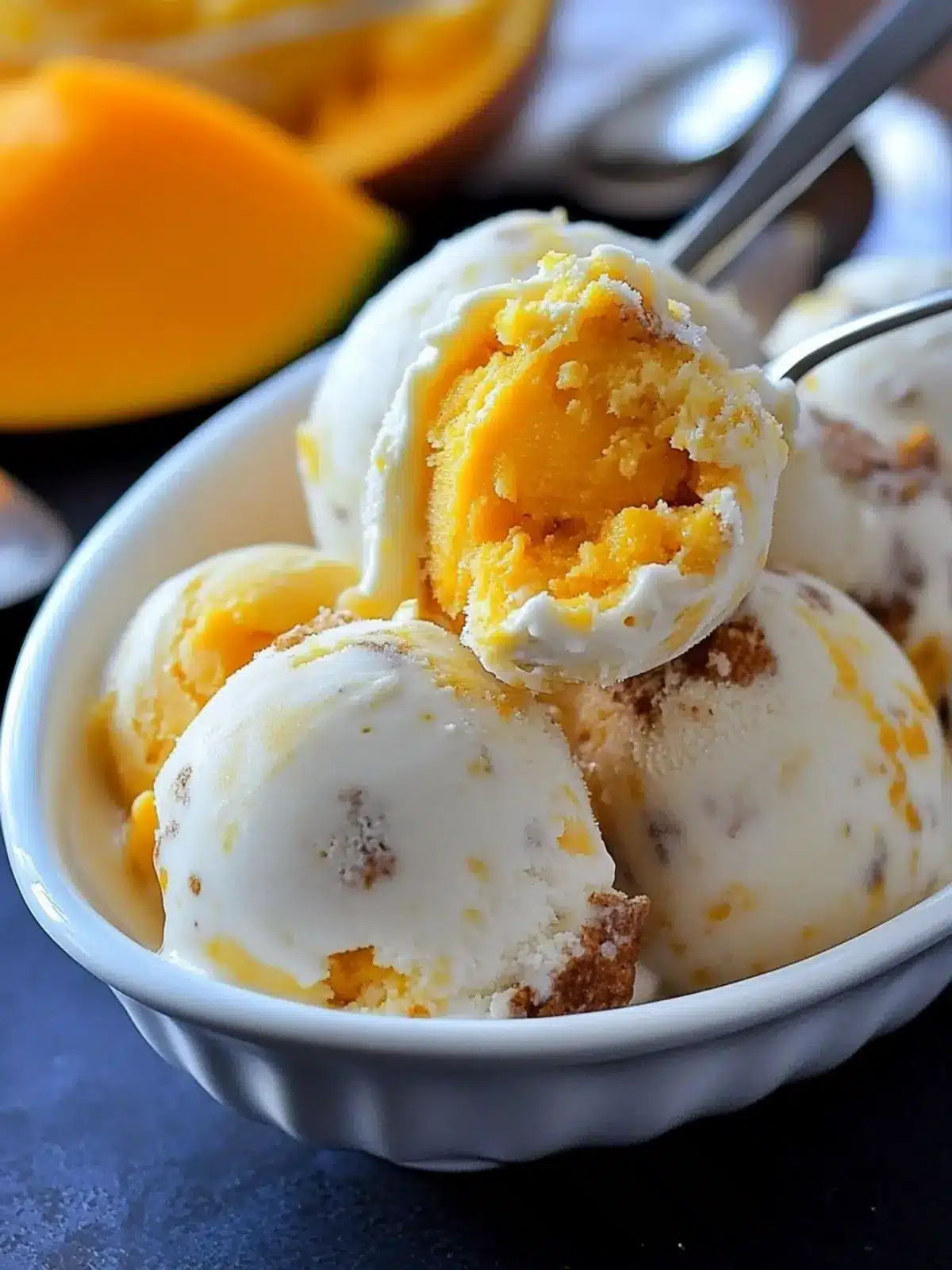 Mango Cheesecake Ice Cream