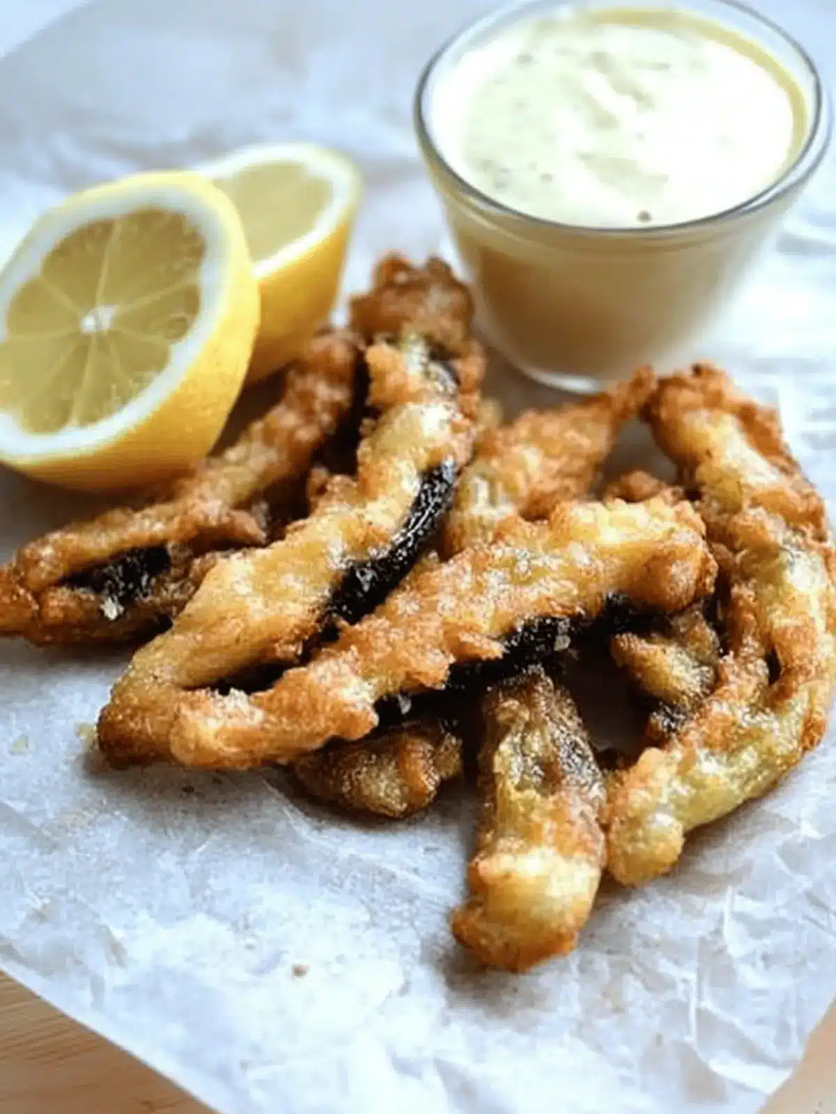 Portobello Fries with Meyer Lemonnaise