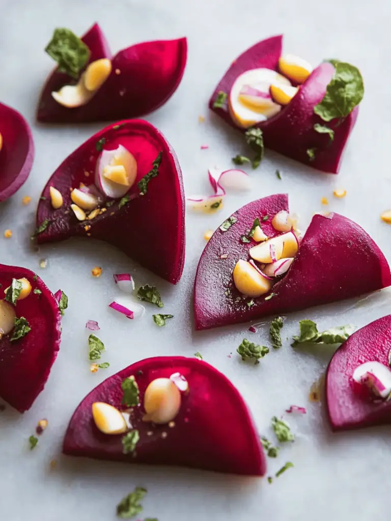 Raw Beet Ravioli with Vegan Cashew Cheese