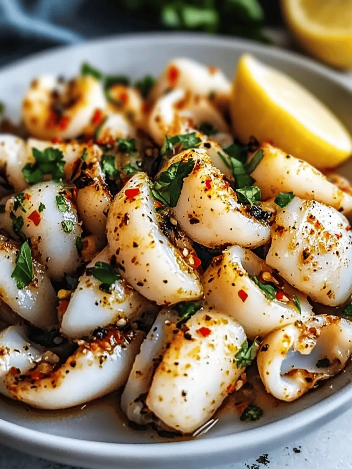 Grilled Garlic Chili Squid for a Zesty Mediterranean Feast Grilled Garlic Chili Squid