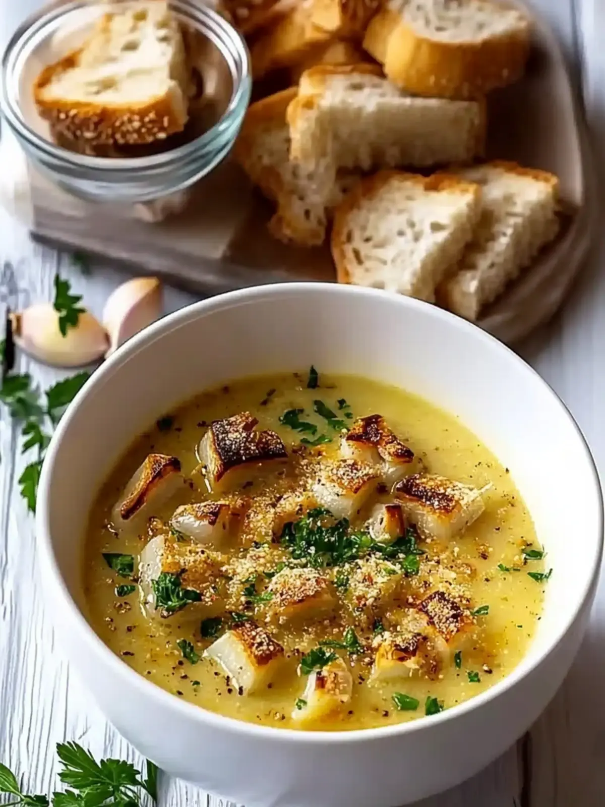Creamy Czech Garlic Soup - Your Comfort Food Cure! Creamy Czech Garlic Soup