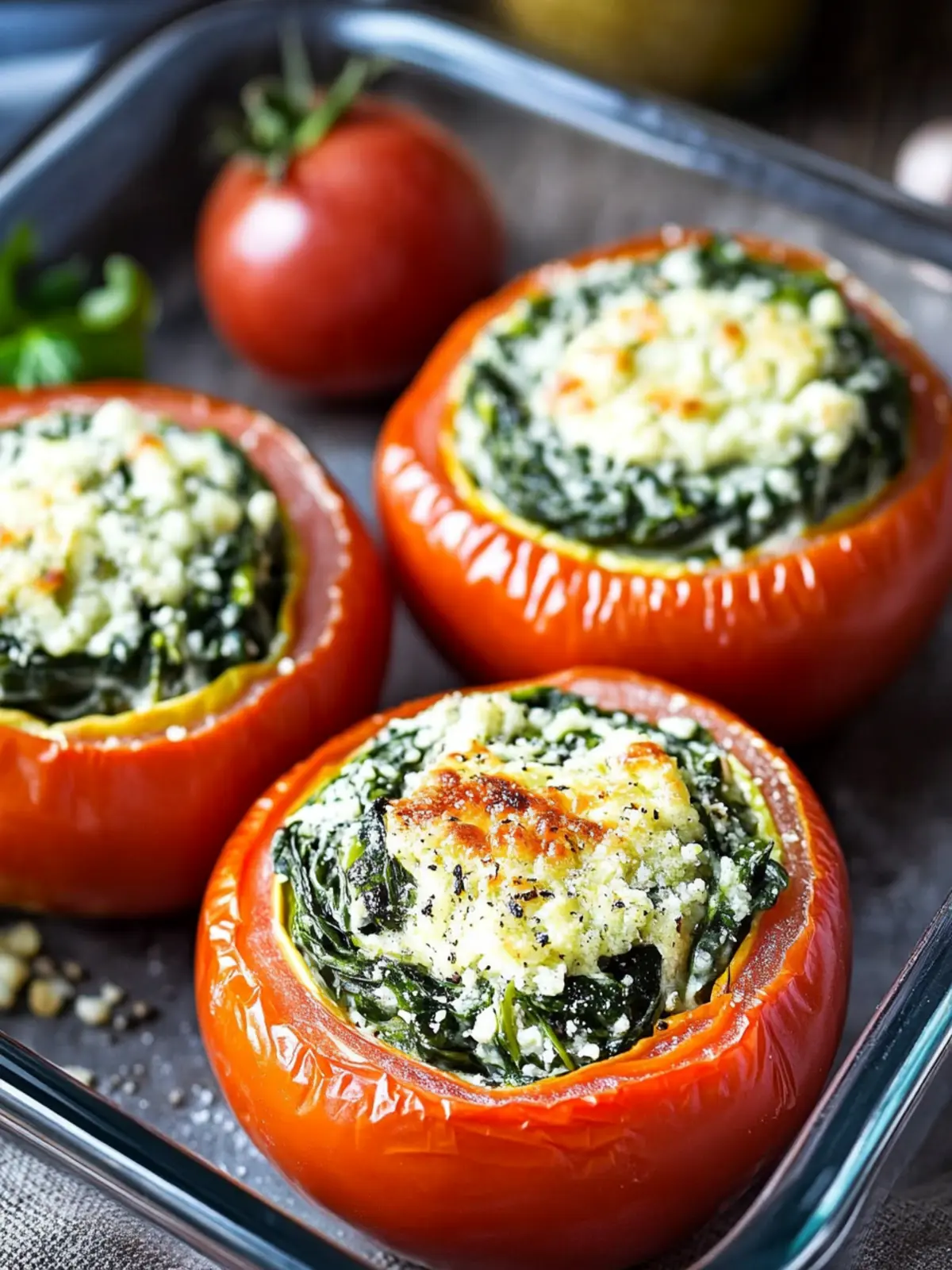 Delicious Vegan Stuffed Tomatoes With Creamed Spinach Recipe Vegan Stuffed Tomatoes With Creamed Spinach