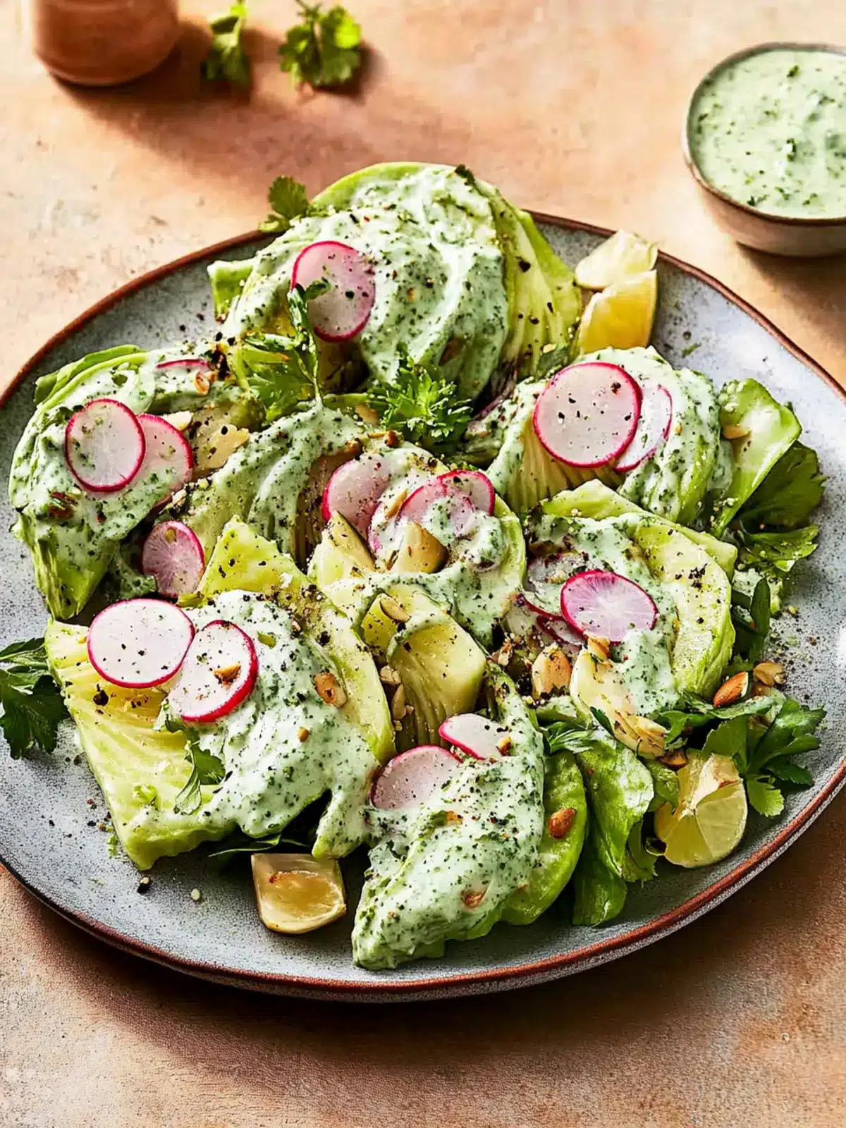 Wedge Salad with Tahini Green Goddess Dressing Done Right Wedge Salad with Tahini Green Goddess Dressing