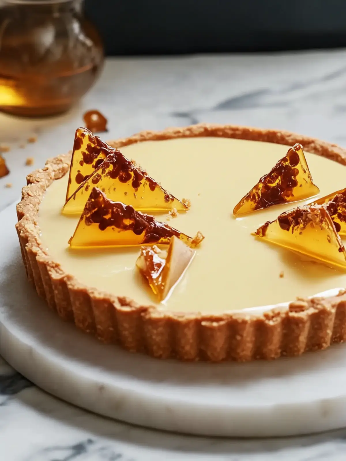 Irresistible Eggnog Crème Tart with Caramel Shards Delight Eggnog Crème Tart with Caramel Shards