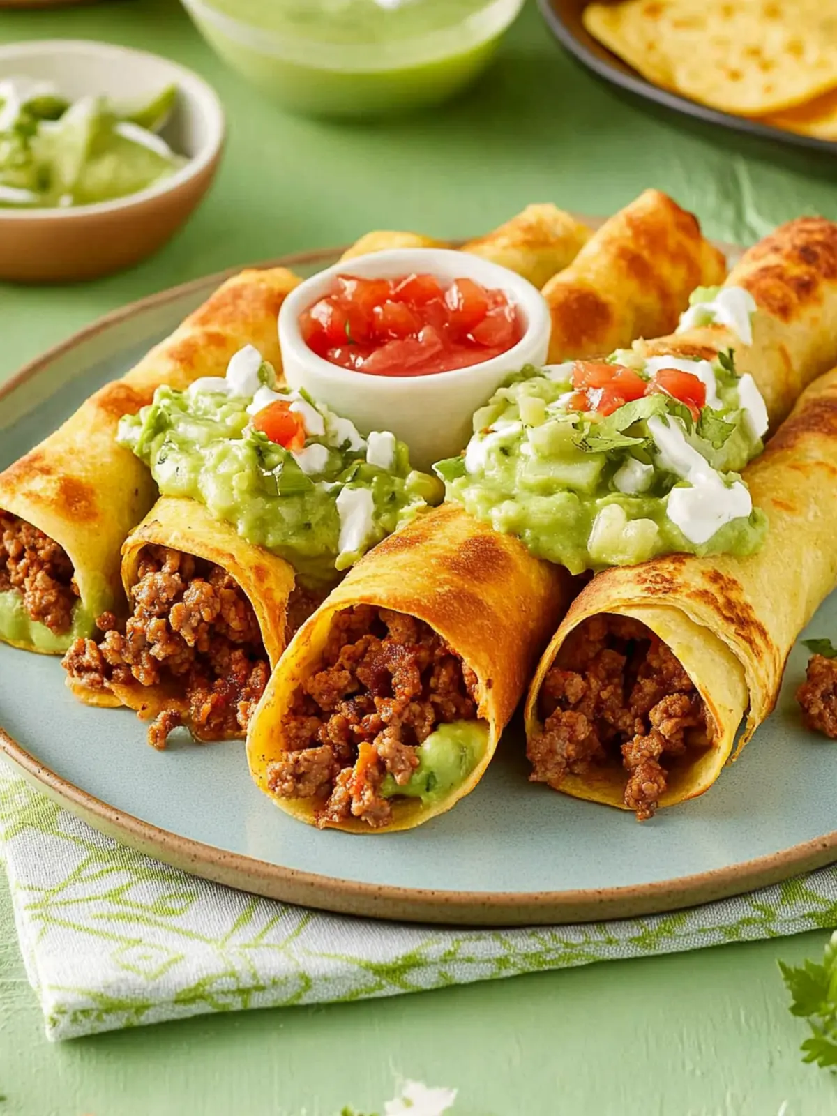 Ground Beef and Potato Flautas: Crispy Comfort for All! Ground Beef and Potato Flautas