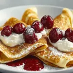 Irresistible Cherry and Cream Cheese Crepes for Lazy Brunches Cherry and Cream Cheese Crepes