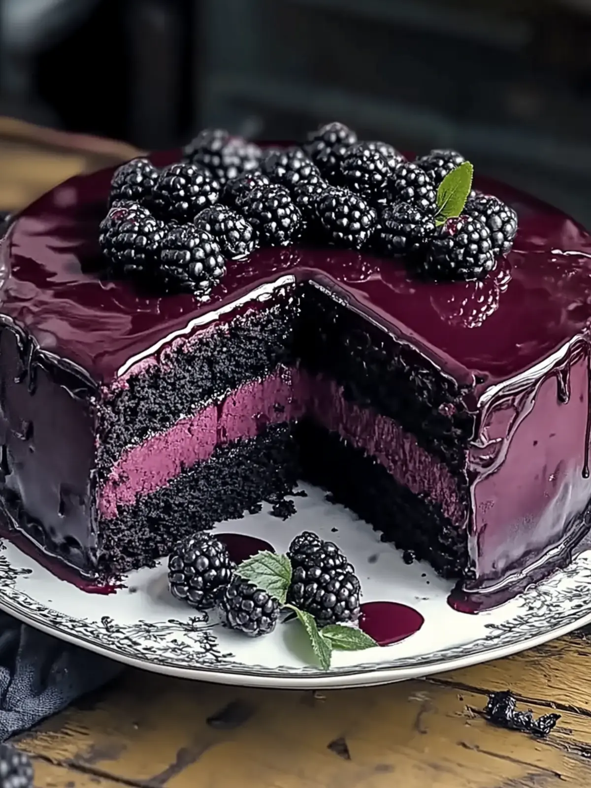 Indulge in Blackberry Velvet Gothic Cake for a Spooky Treat Blackberry Velvet Gothic Cake