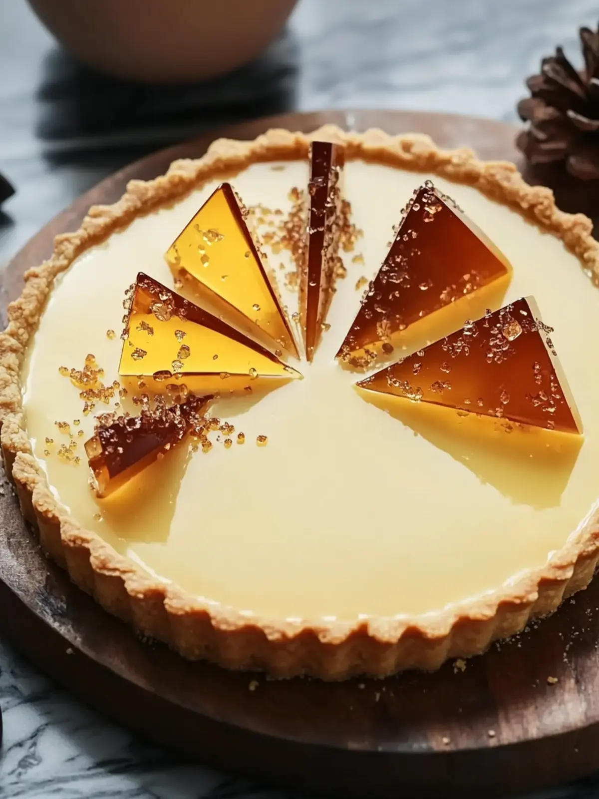 Irresistible Eggnog Crème Tart with Caramel Shards Delight Eggnog Crème Tart with Caramel Shards