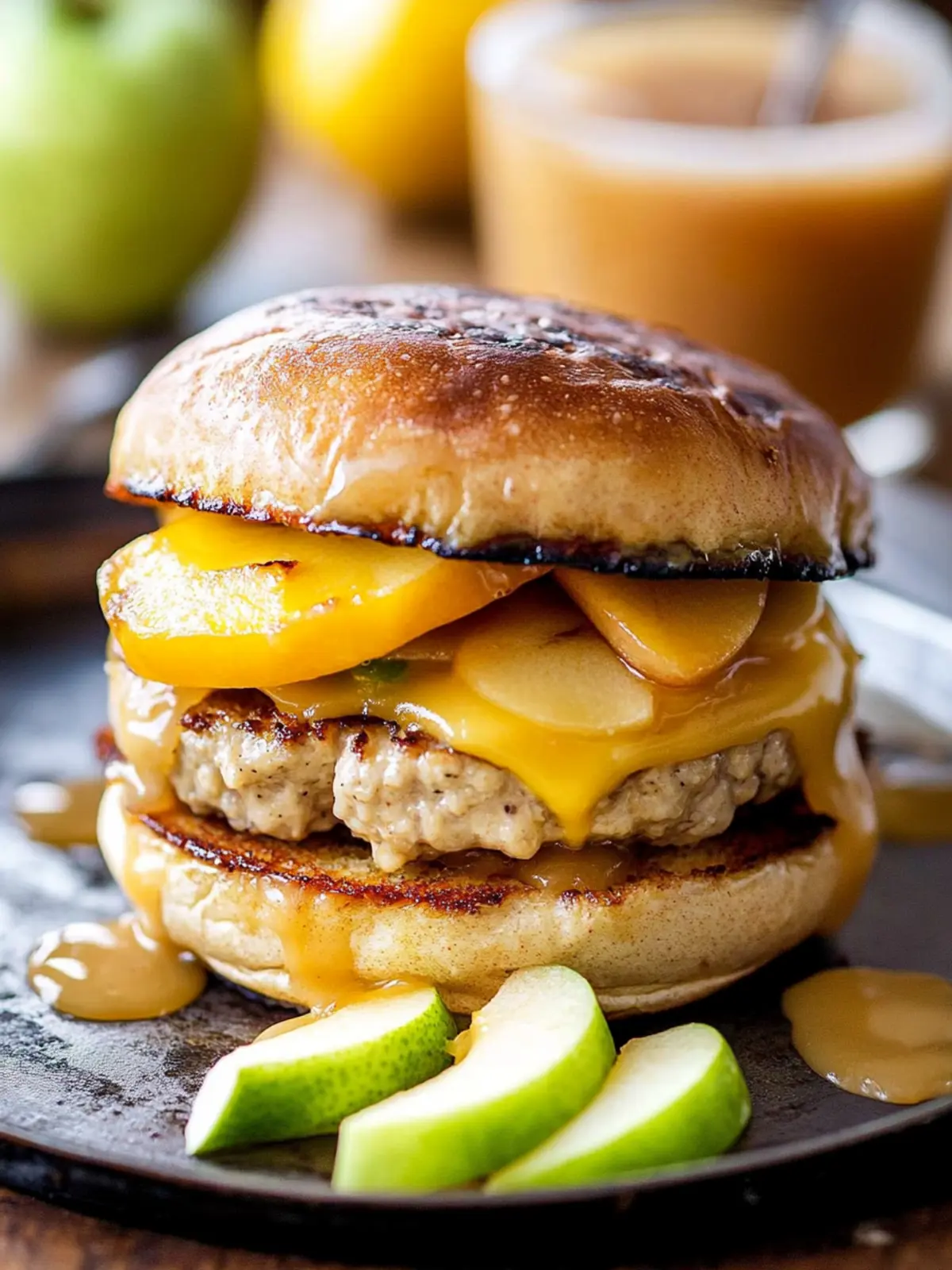 Apple Cheddar Turkey Burgers