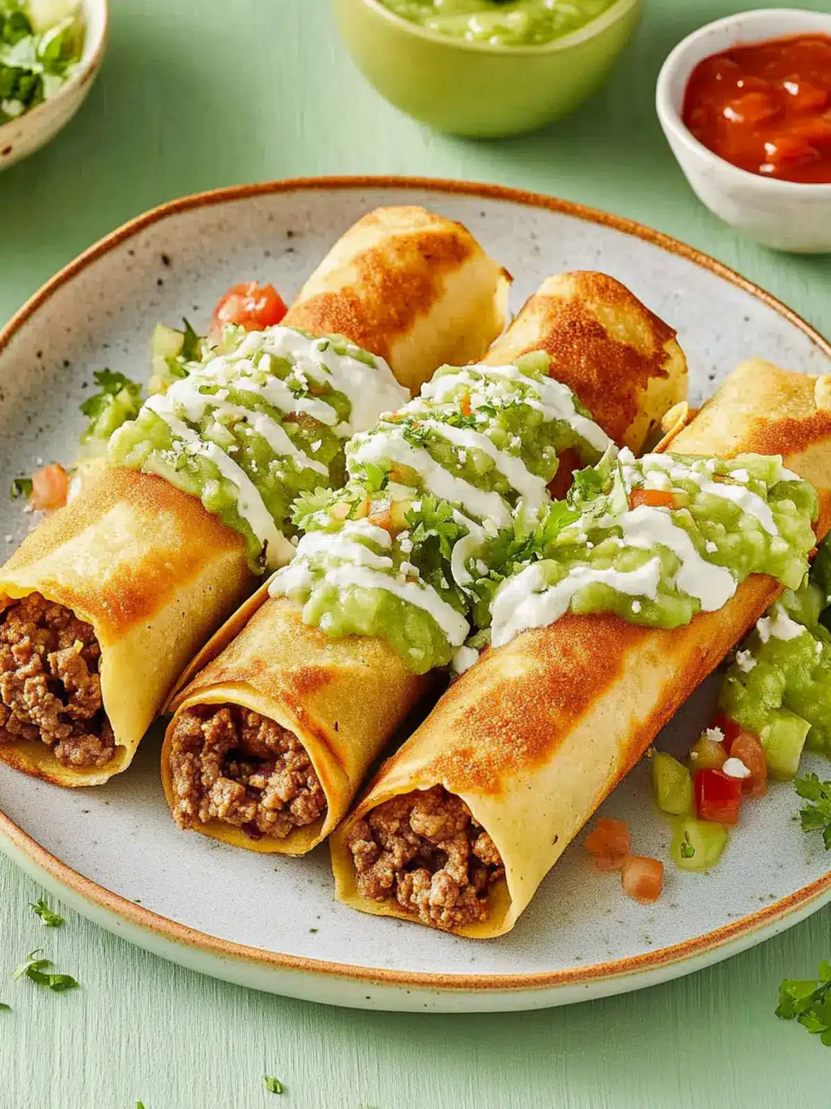 Ground Beef and Potato Flautas: Crispy Comfort for All! Ground Beef and Potato Flautas