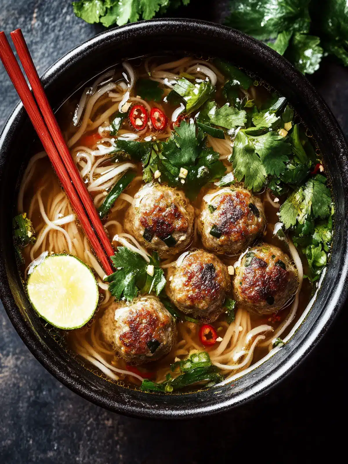 Savory Thai Meatball Noodle Soup for Cozy Nights at Home Thai Meatball Noodle Soup