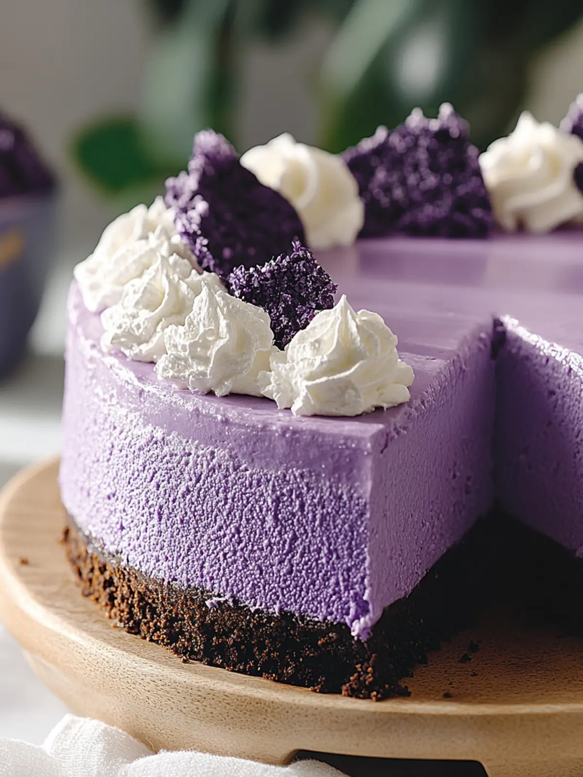 Indulge in Creamy Homemade Ube Cheesecake Delight Homemade Ube Cheesecake