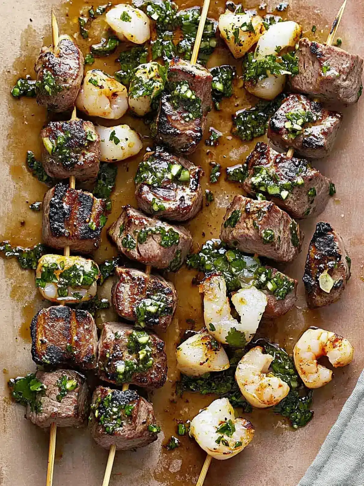 Savory Surf and Turf Kebabs with Zesty Chimichurri Sauce Surf and Turf Kebabs with Chimichurri Sauce