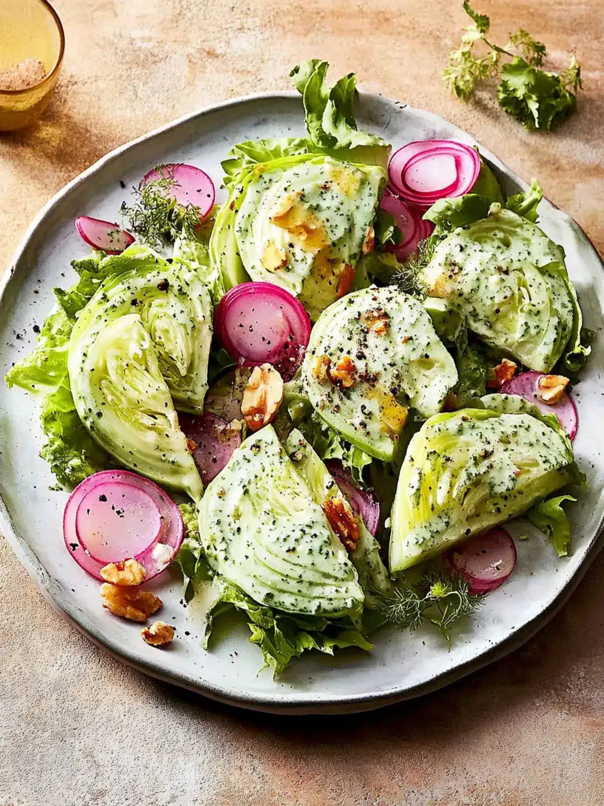 Wedge Salad with Tahini Green Goddess Dressing Done Right Wedge Salad with Tahini Green Goddess Dressing