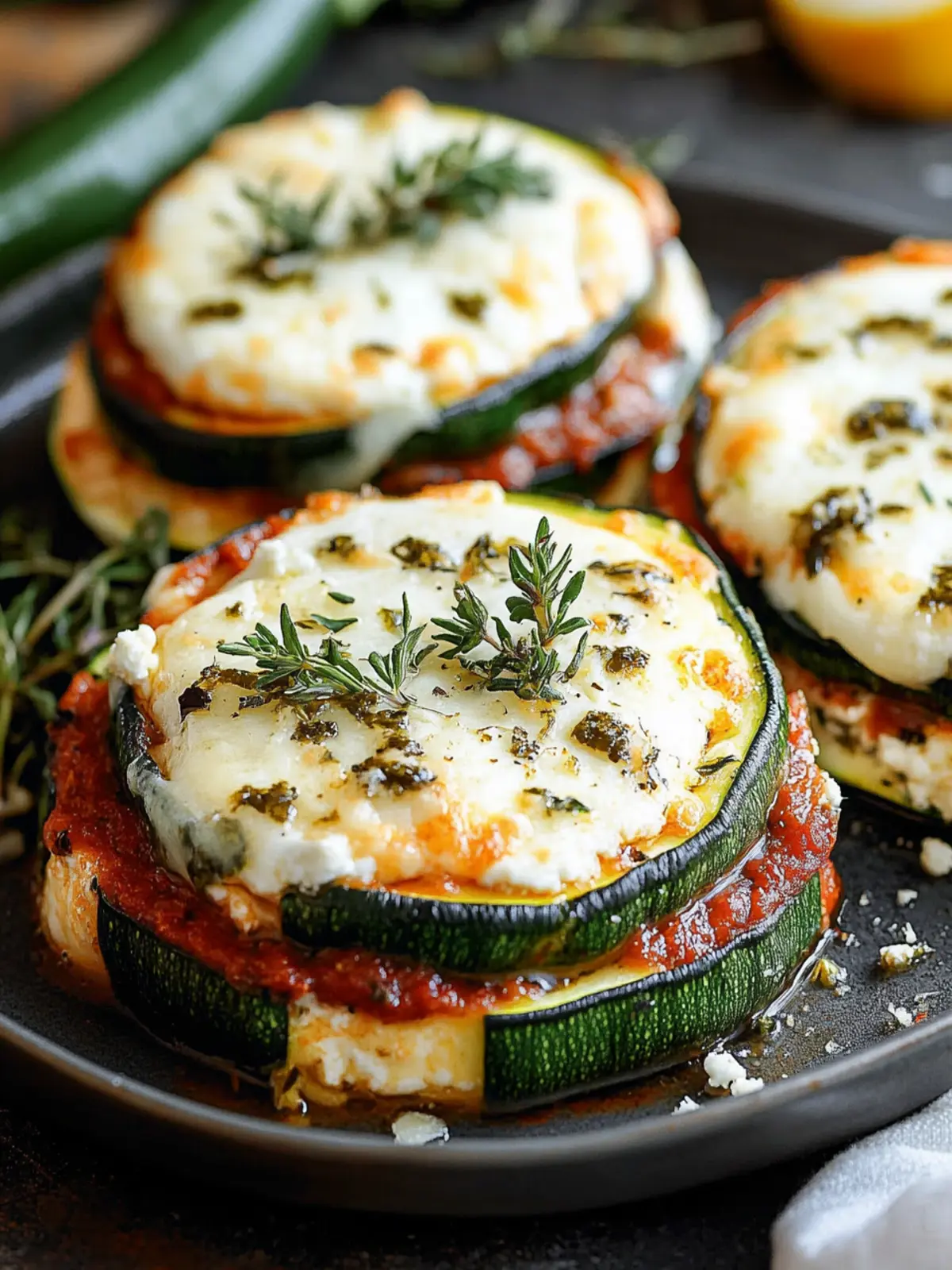 Layered Zucchini Ricotta Melts