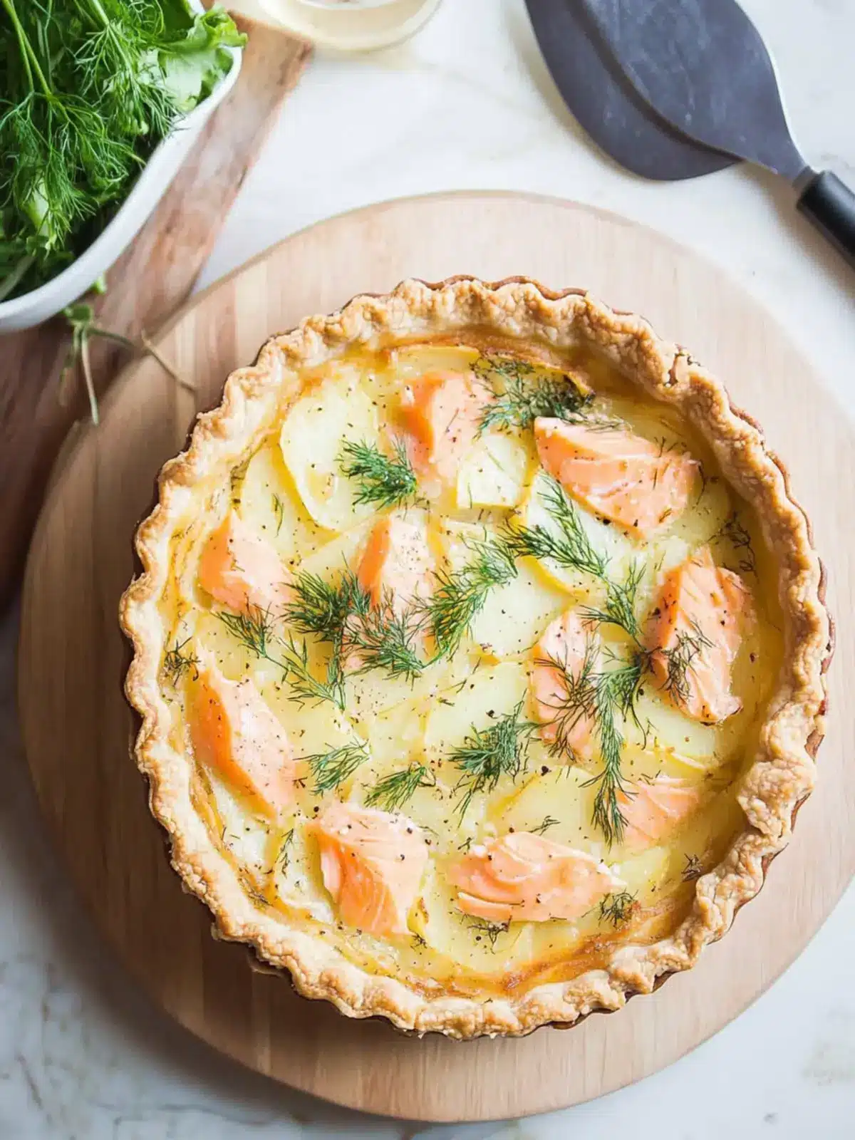 Savory Potato Pie with Smoked Salmon and Dill Delight Potato Pie with Smoked Salmon and Dill