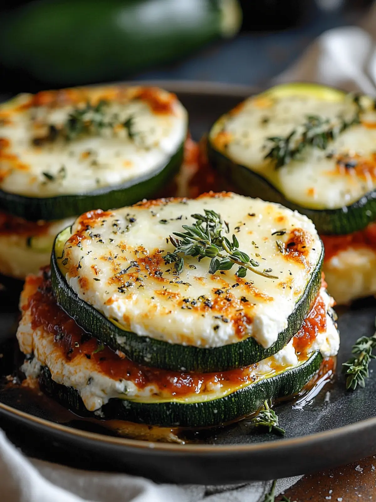Layered Zucchini Ricotta Melts