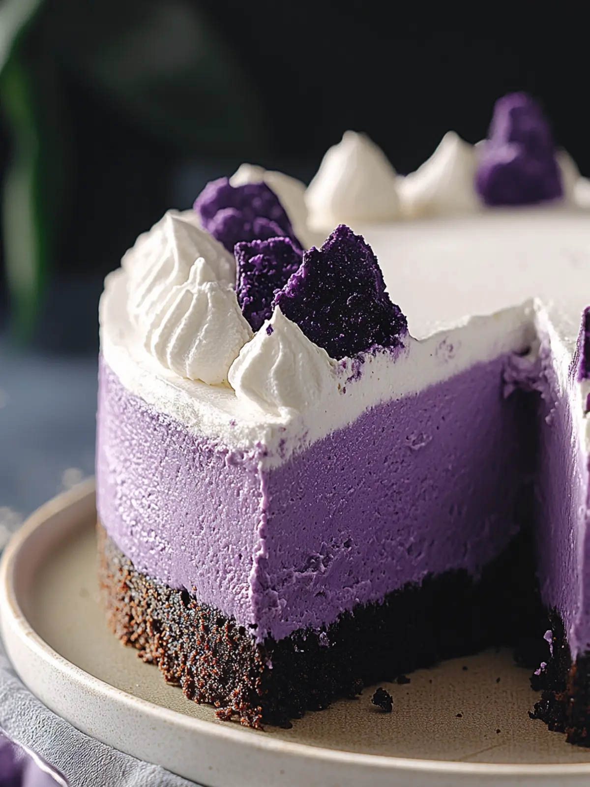 Indulge in Creamy Homemade Ube Cheesecake Delight Homemade Ube Cheesecake