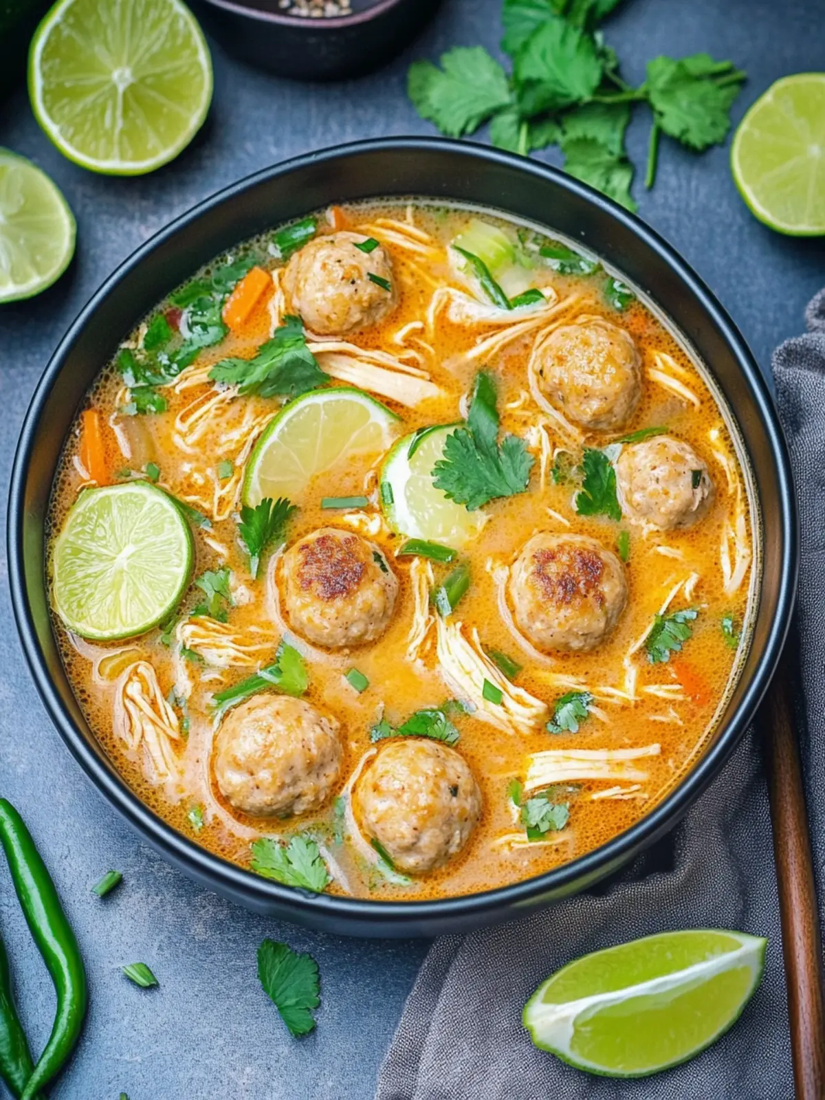 Savory Thai Inspired Chicken Meatball Soup You’ll Love Thai Inspired Chicken Meatball Soup