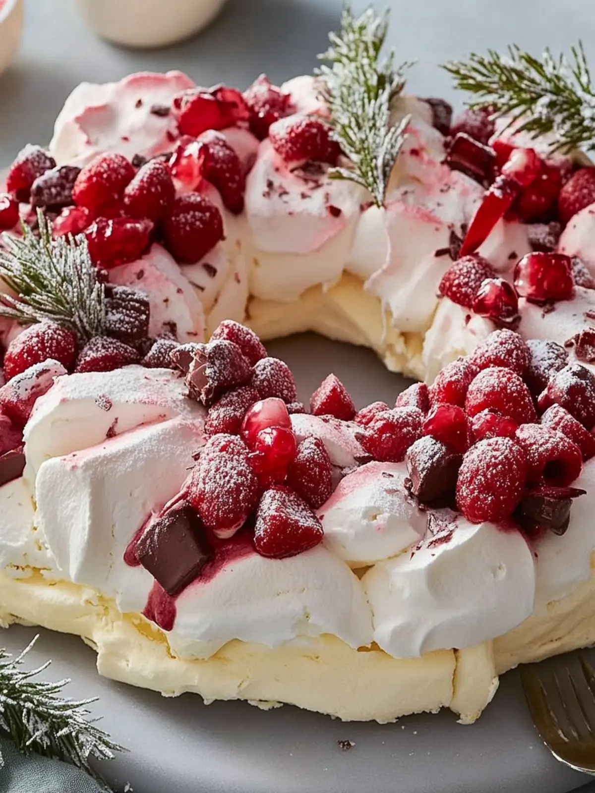 Decadent Chocolate Peppermint Pavlova Wreath to Wow Guests Chocolate Peppermint Pavlova Wreath