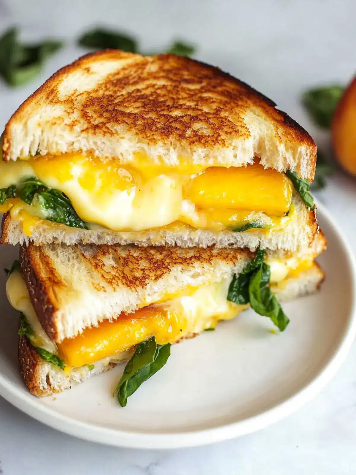 Irresistible Honey Peach White Cheddar Grilled Cheese Delight Honey Peach White Cheddar Grilled Cheese Sandwich