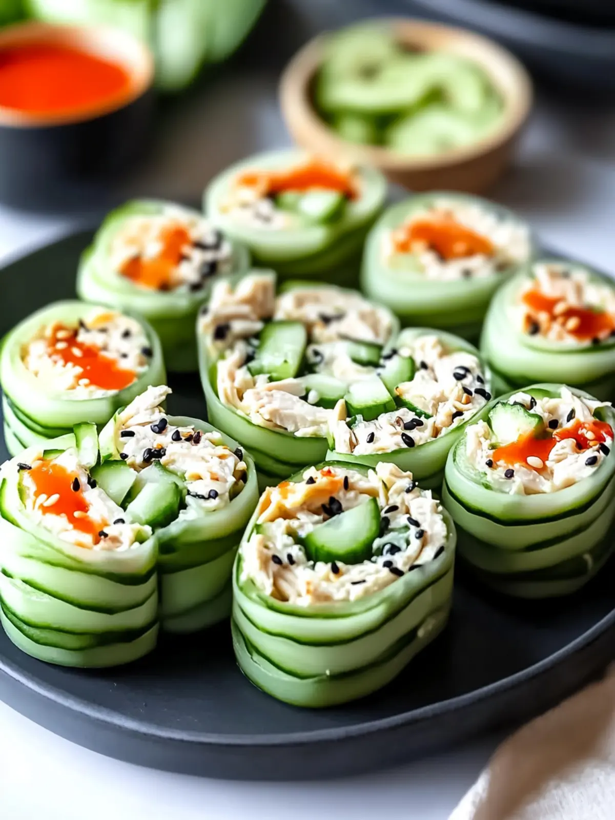 Refreshing Chicken Salad Cucumber Roll Ups for a Light Lunch Chicken Salad Cucumber Roll Ups