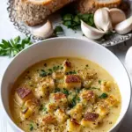 Creamy Czech Garlic Soup - Your Comfort Food Cure! Creamy Czech Garlic Soup