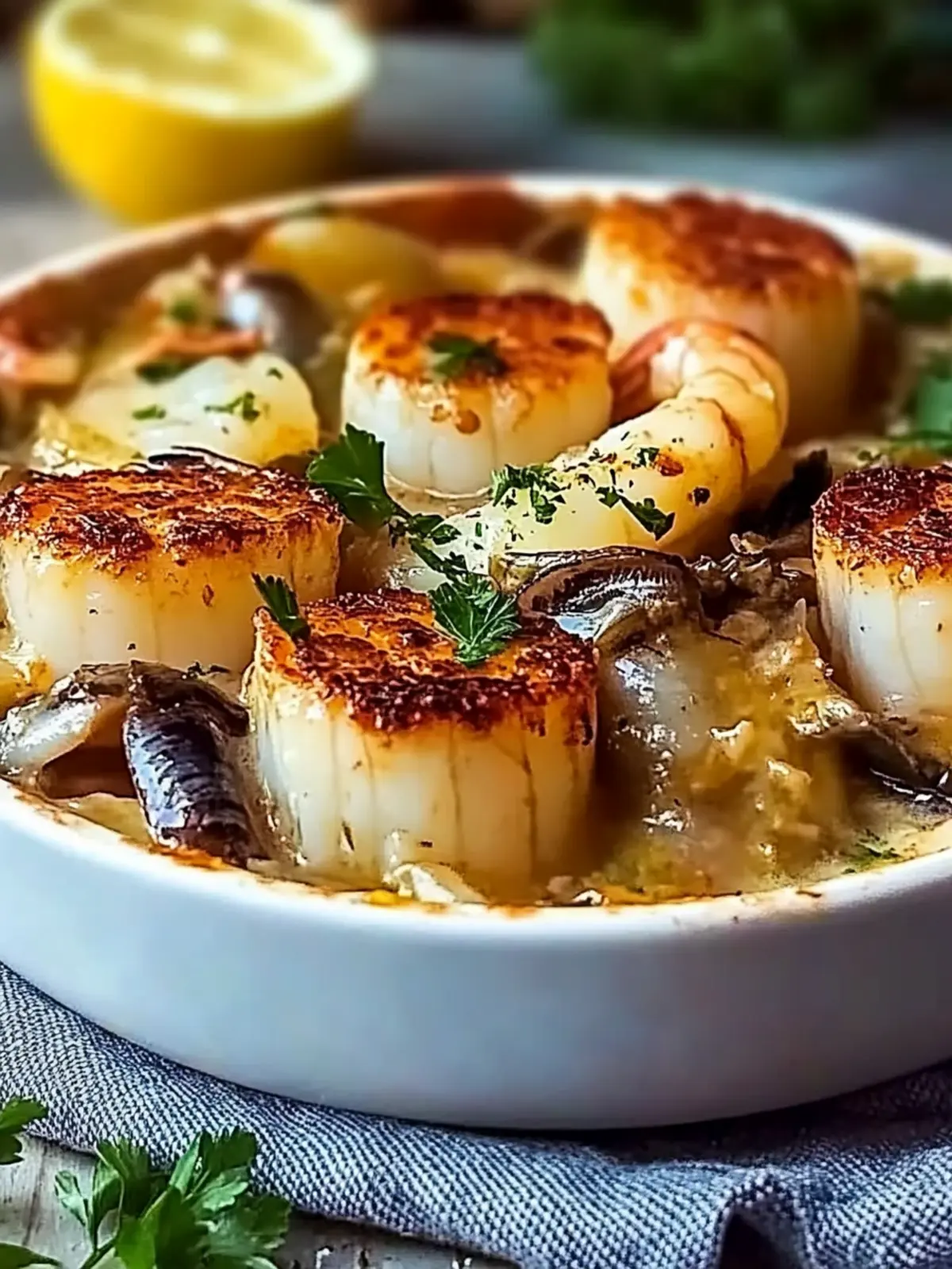 Gourmet Seafood Cassolette: Indulge in a Cozy Bistro Delight Gourmet Seafood Cassolette