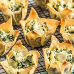 Spinach-Artichoke Dip Wonton Cups That Wow Every Crowd Spinach-Artichoke Dip Wonton Cups