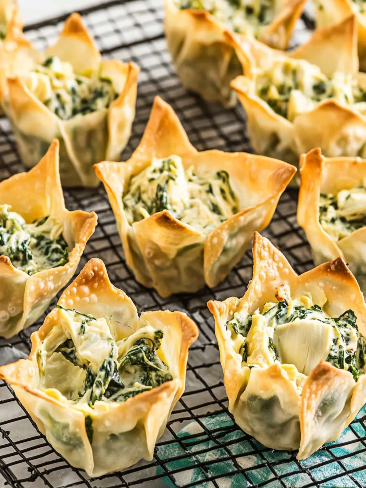 Spinach-Artichoke Dip Wonton Cups That Wow Every Crowd Spinach-Artichoke Dip Wonton Cups