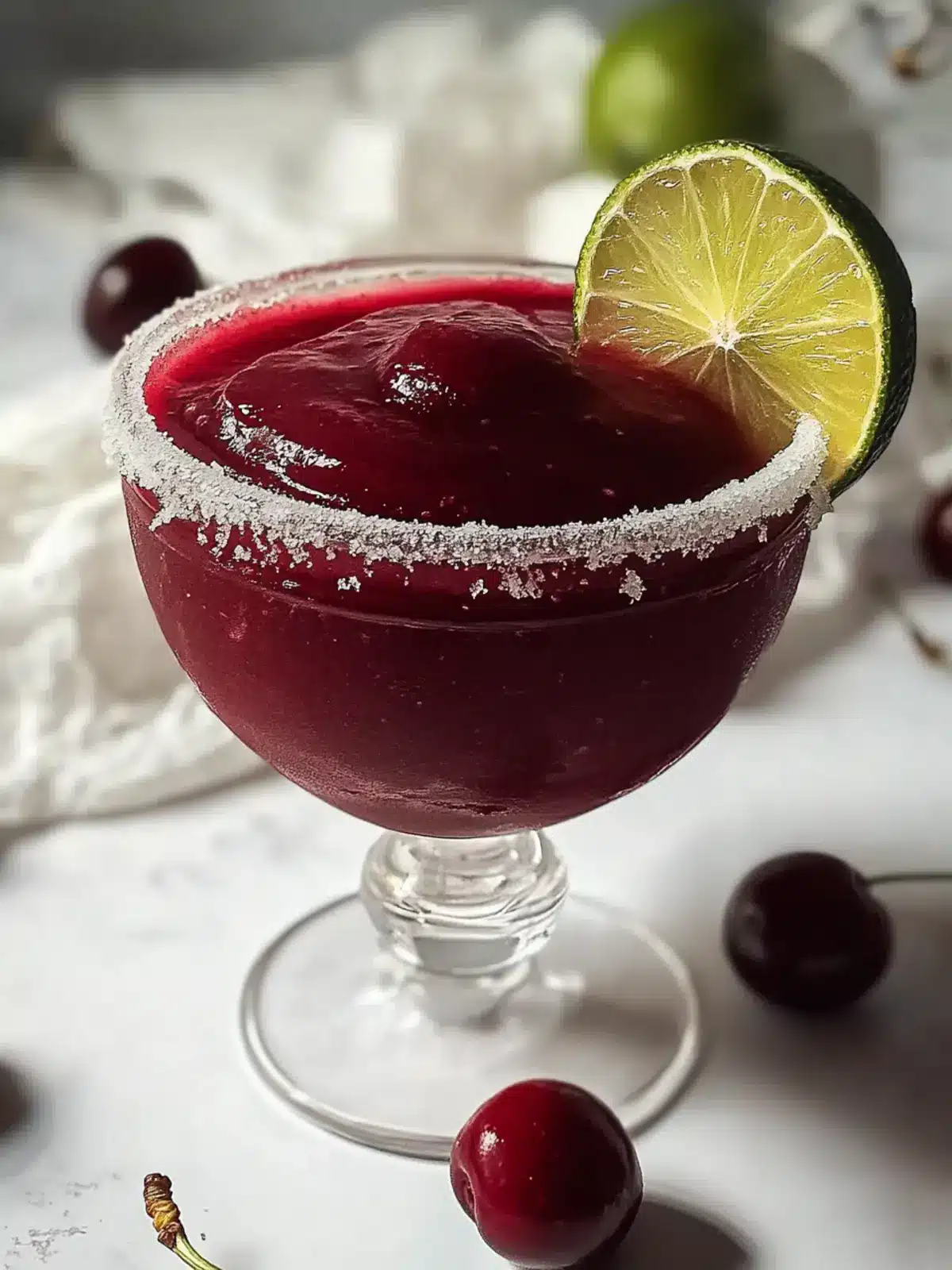 Delicious Frozen Cherry Lime Margarita for a Refreshing Treat Frozen Cherry Lime Margarita