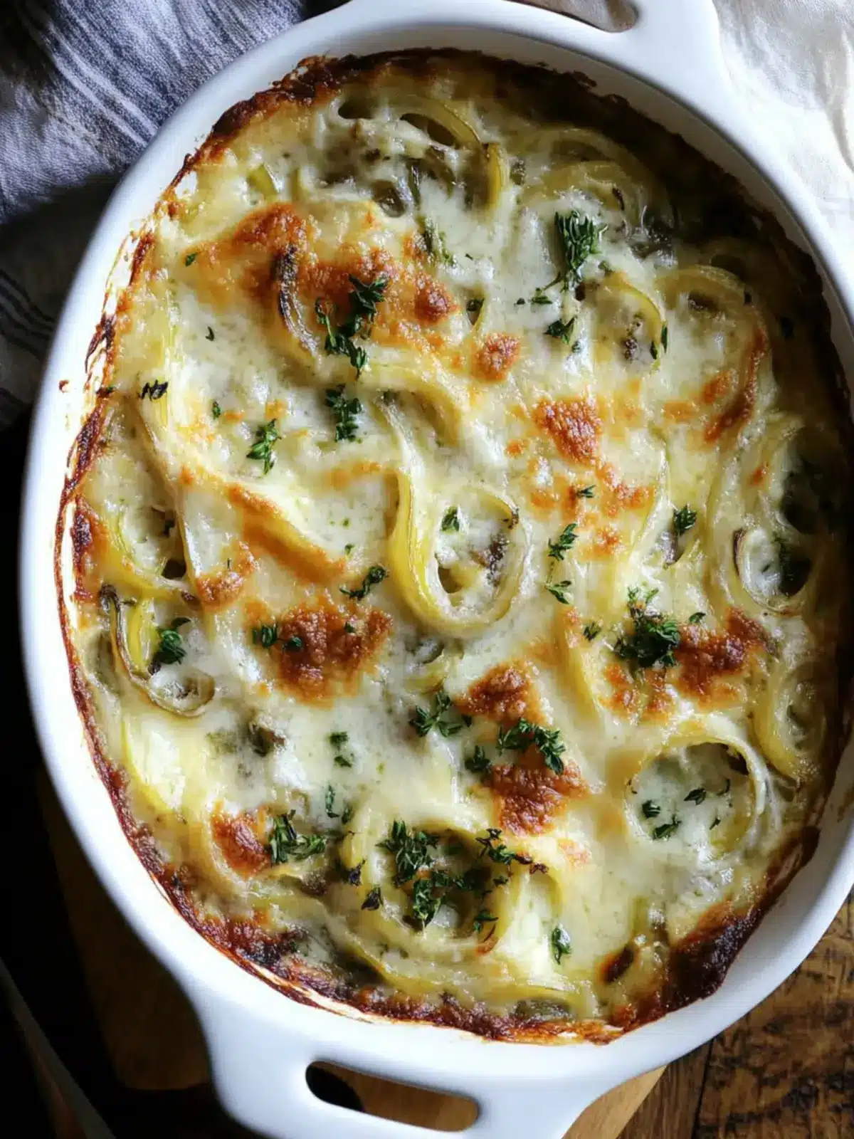 Delicious French Onion Zoodle Bake for Comfort Food Lovers French Onion Zoodle Bake