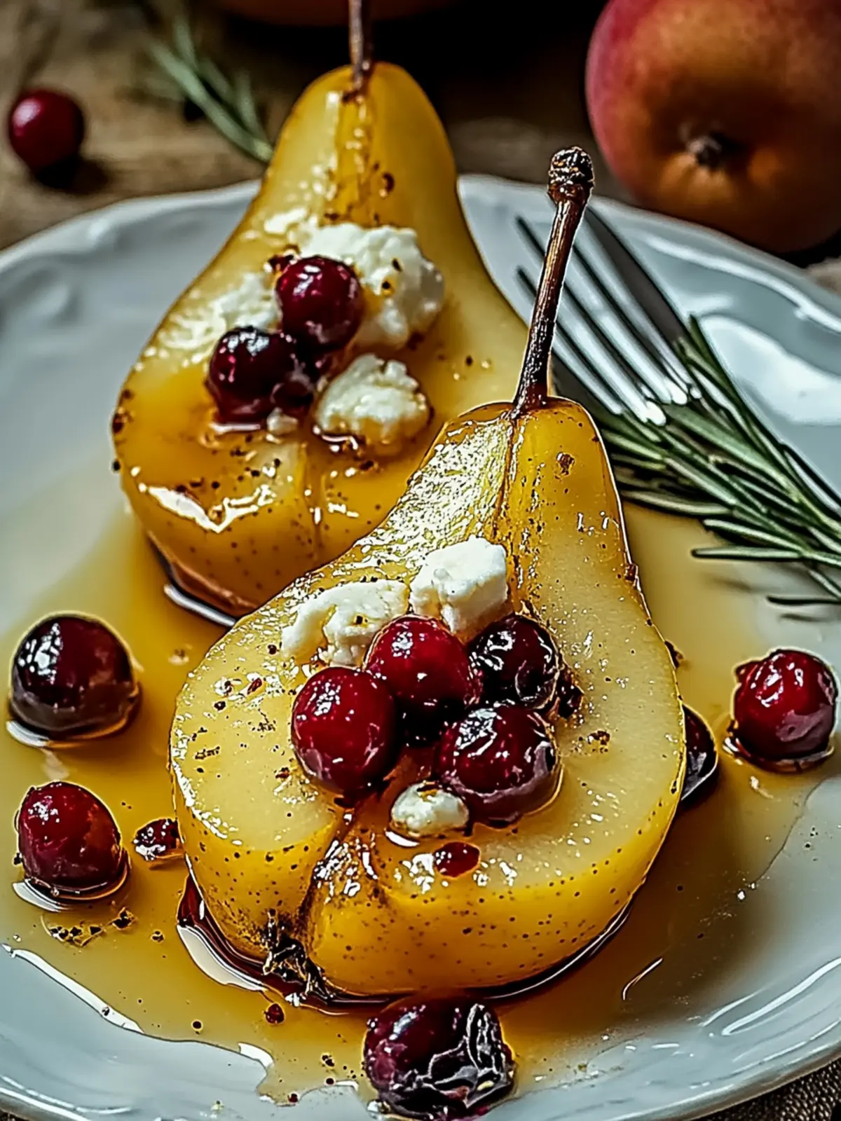 Delicious Baked Pears with Goat Cheese, Honey, and Cranberries Baked Pears with Goat Cheese, Honey, and Cranberries