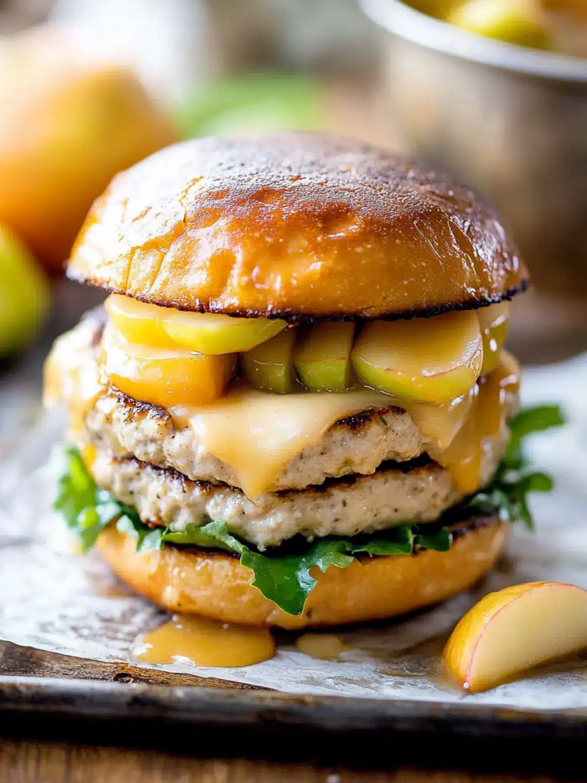 Apple Cheddar Turkey Burgers