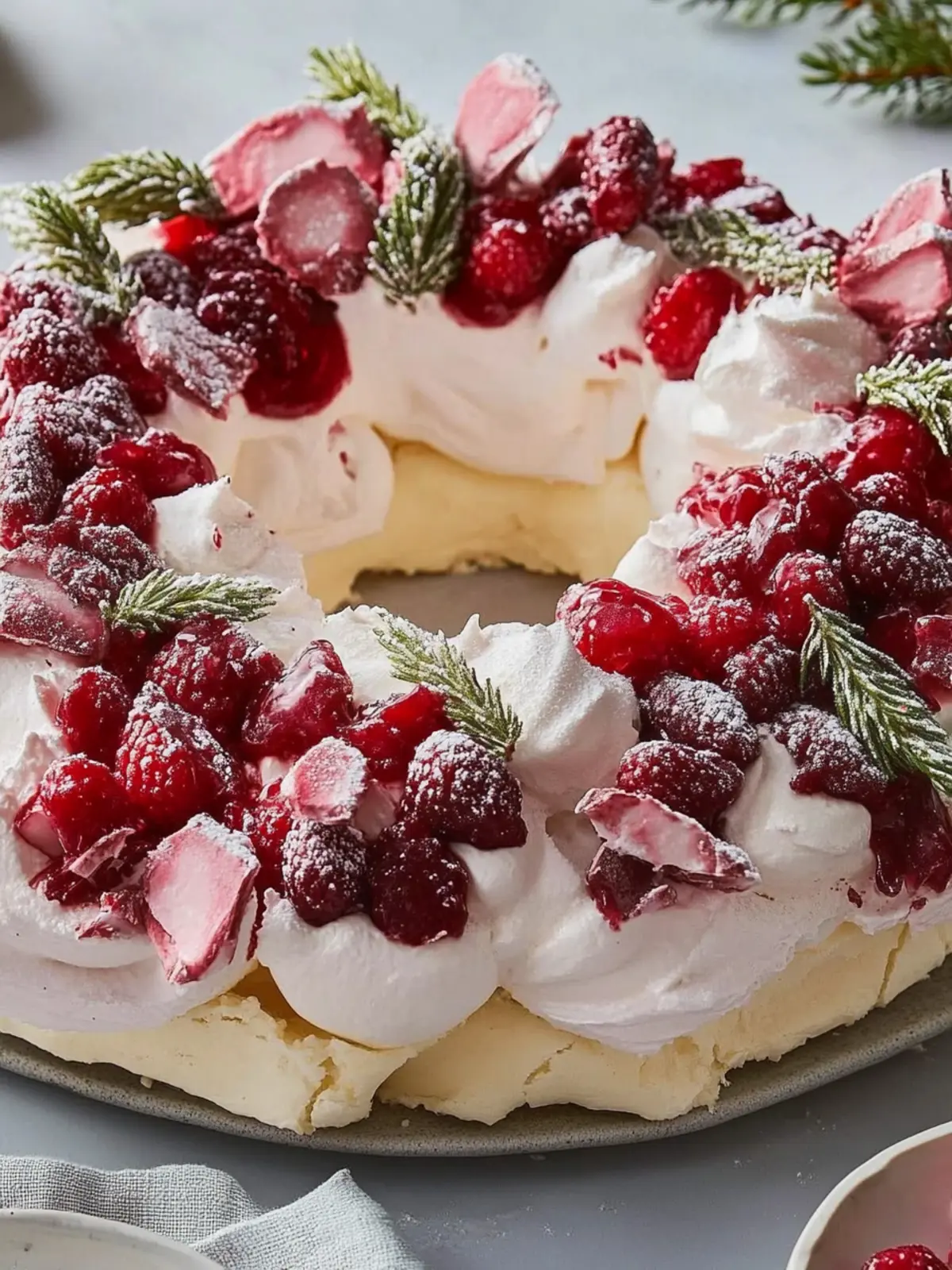 Decadent Chocolate Peppermint Pavlova Wreath to Wow Guests Chocolate Peppermint Pavlova Wreath