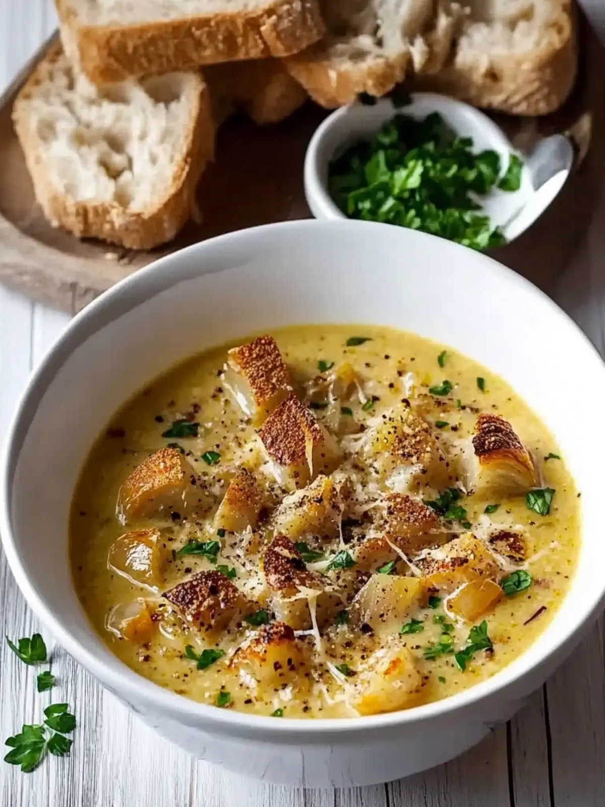 Creamy Czech Garlic Soup - Your Comfort Food Cure! Creamy Czech Garlic Soup