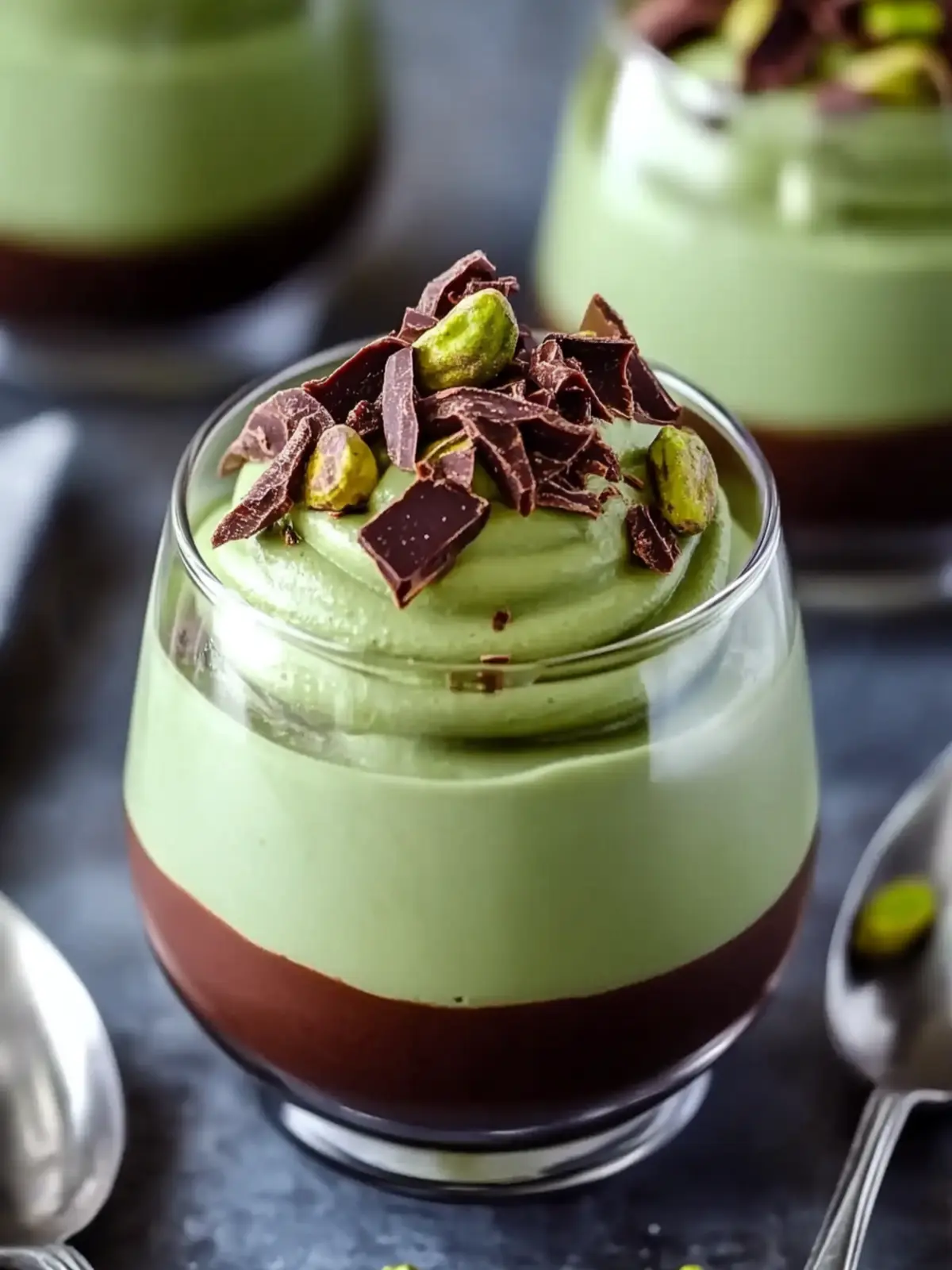 Decadent Pistachio Mousse with Chocolate Ganache Delight Pistachio Mousse with Chocolate Ganache