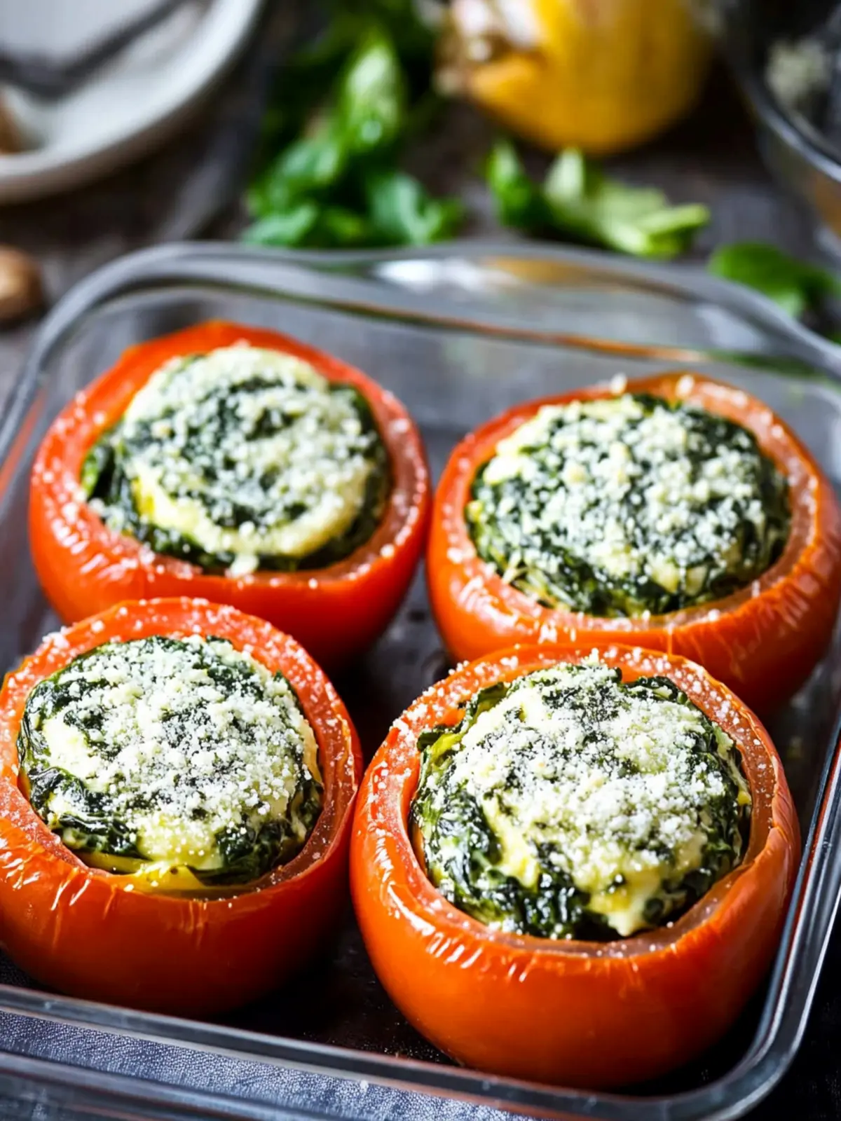 Delicious Vegan Stuffed Tomatoes With Creamed Spinach Recipe Vegan Stuffed Tomatoes With Creamed Spinach