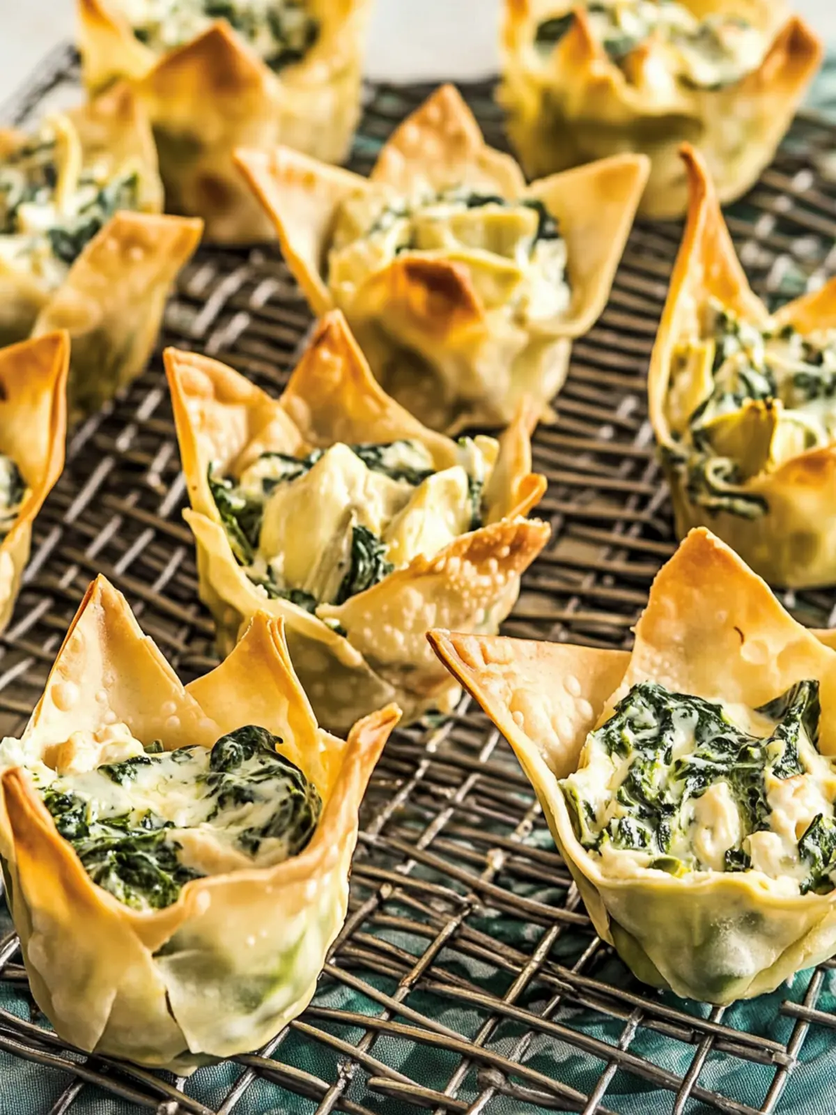 Spinach-Artichoke Dip Wonton Cups That Wow Every Crowd Spinach-Artichoke Dip Wonton Cups